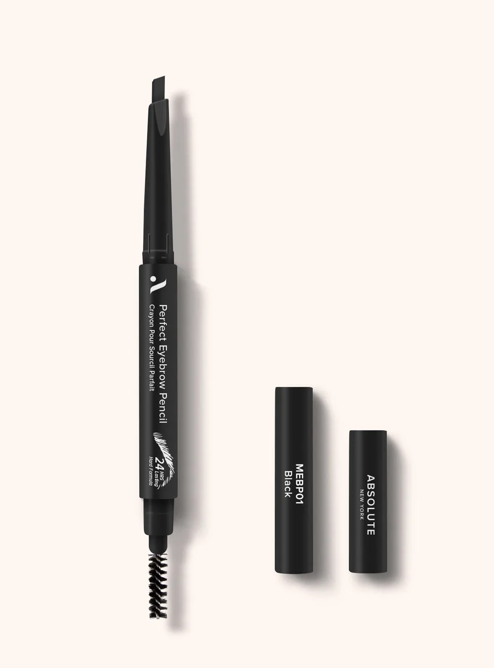 Perfect Eyebrow Pencil Absolute New York, crayon sourcils biseauté avec goupillon
