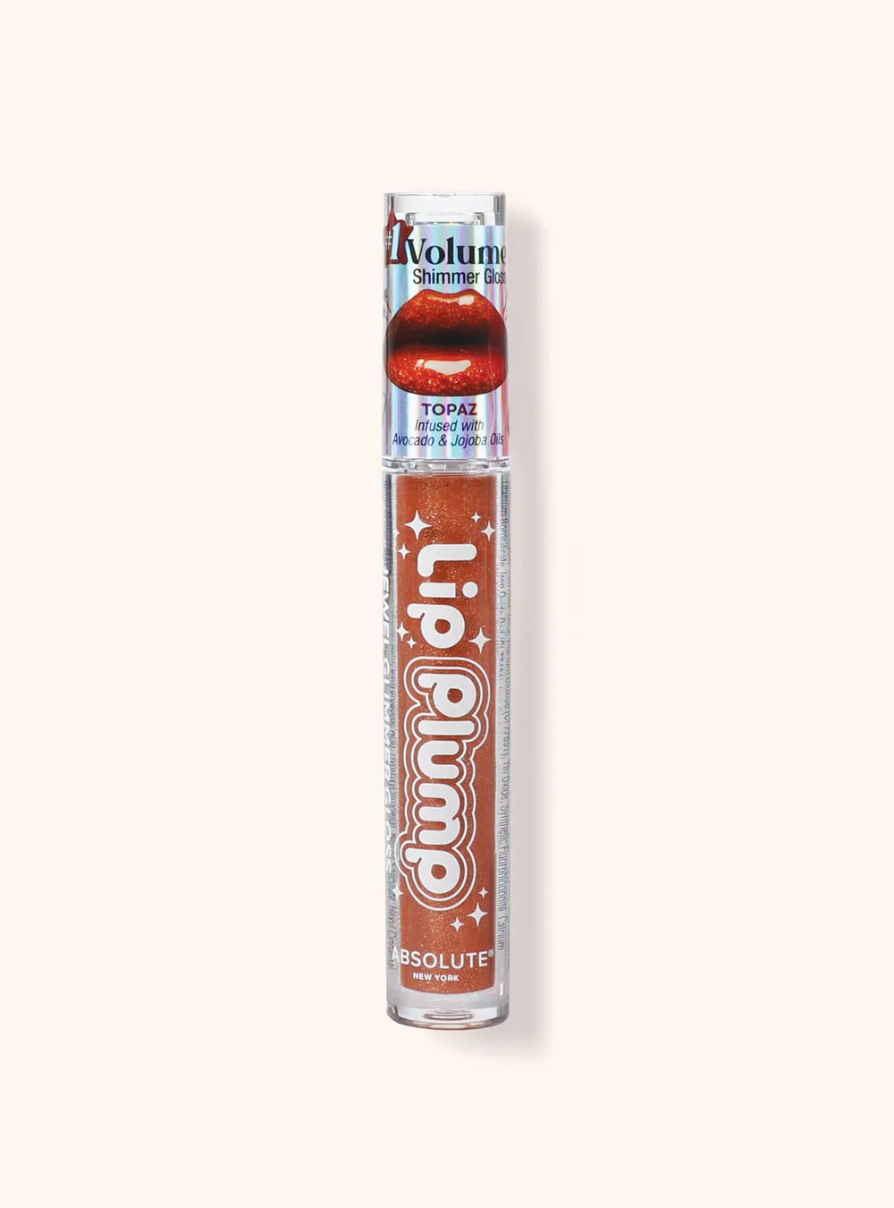 Absolute New York Lip Plump Jewel Glimmer Gloss Topaz – Gloss Repulpant Nacré – Image 2