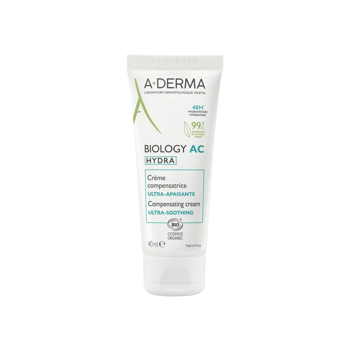biology ac hydra crème A-Derma, 40ml, disponible sur uPara Maroc