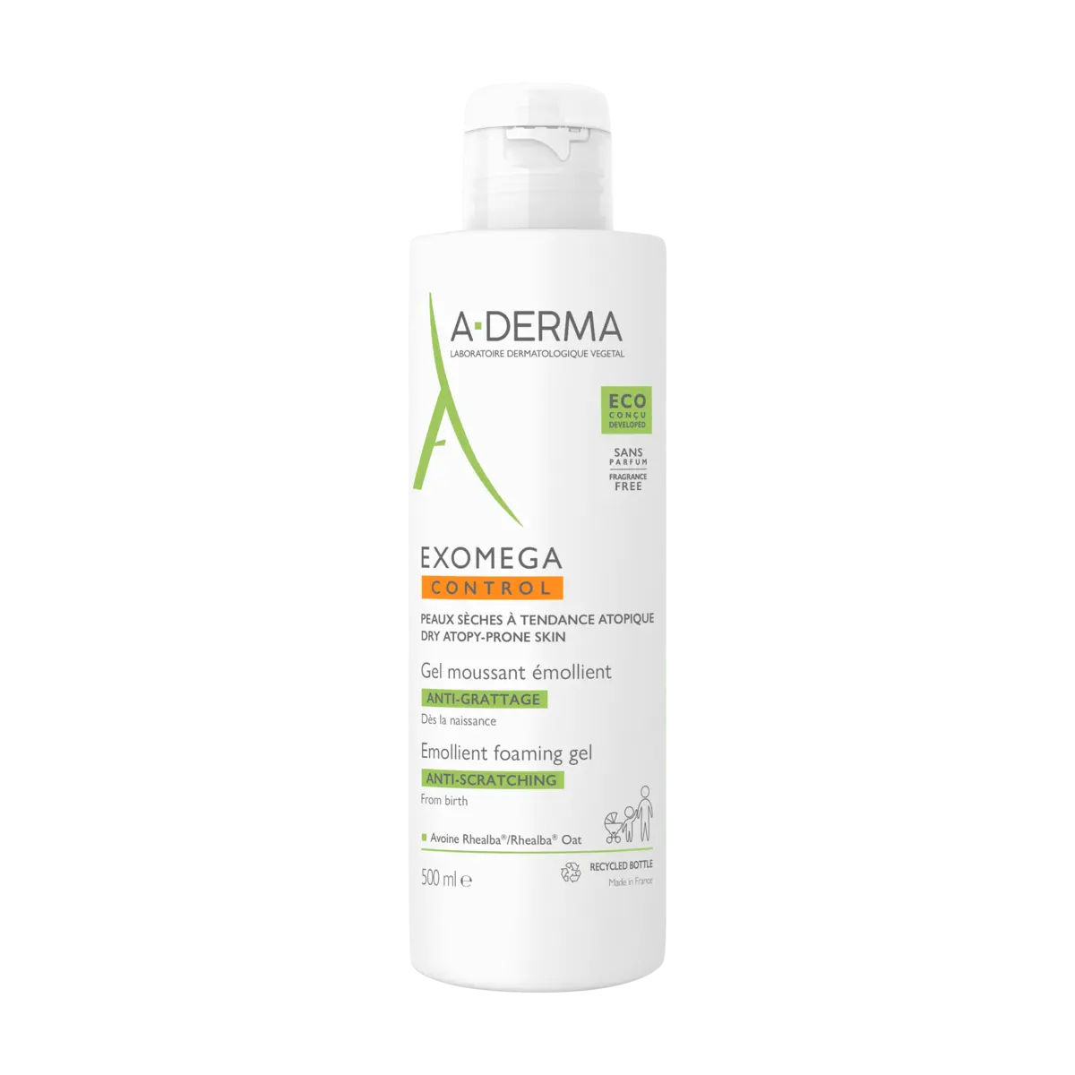 exomega gel moussant émollient A-Derma, 200ml, disponible sur uPara Maroc