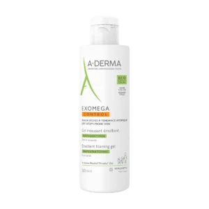 Exomega Control Gel Moussant Émollient Anti-Grattage 500ml d’A-Derma, vendu sur uPara au Maroc