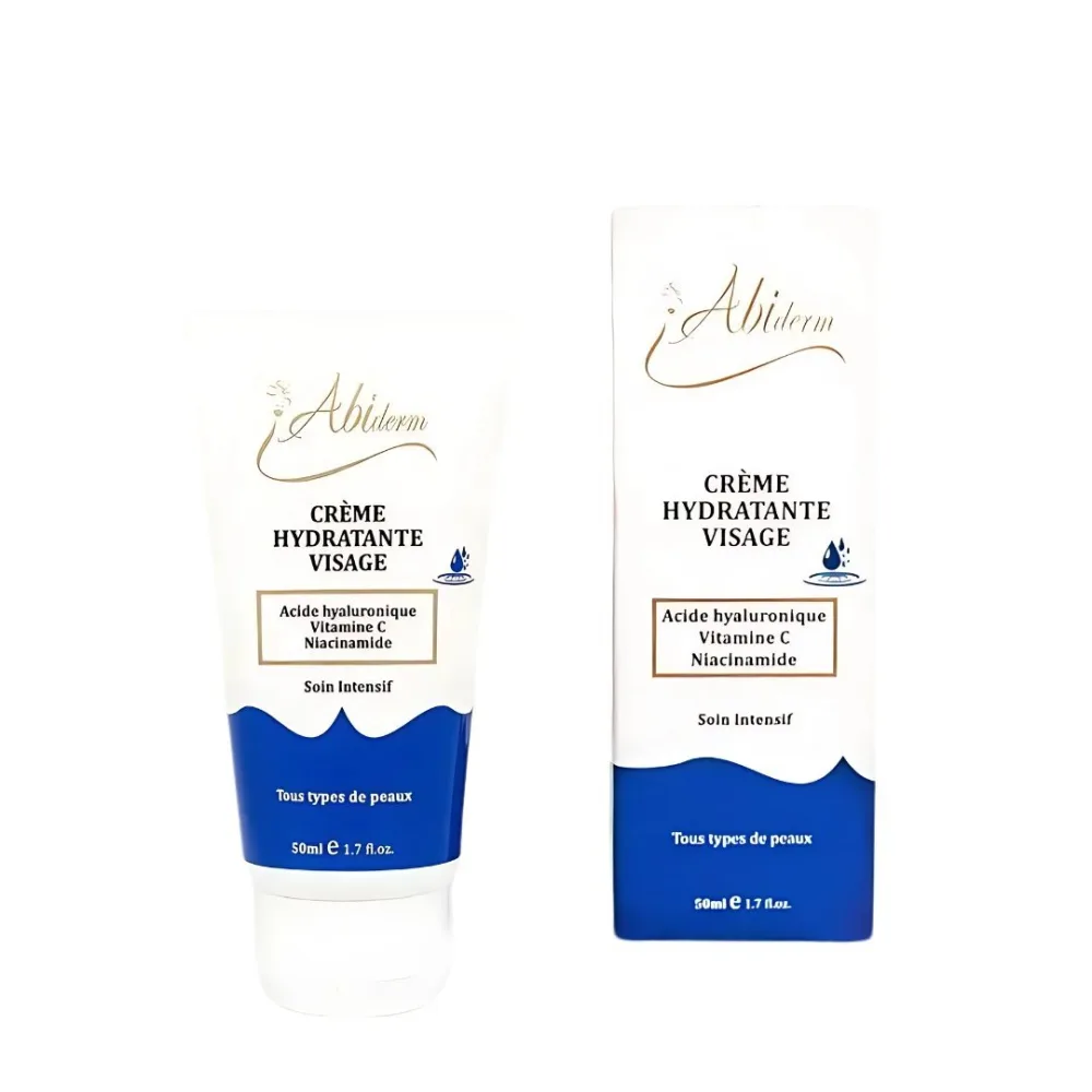 Abiderm Creme Hydratante Visage 50 ml, soin hydratant quotidien tous types de peaux, disponible sur uPara Maroc