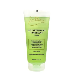 Abiderm Gel Nettoyant Purifiant 200 ml, nettoyant visage pour peaux à imperfections, disponible sur uPara Maroc