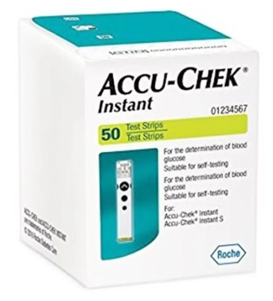 Accu-Chek Instant bandelettes x50, bandelettes reactives pour lecteur de glycemie Instant, disponibles sur uPara Maroc
