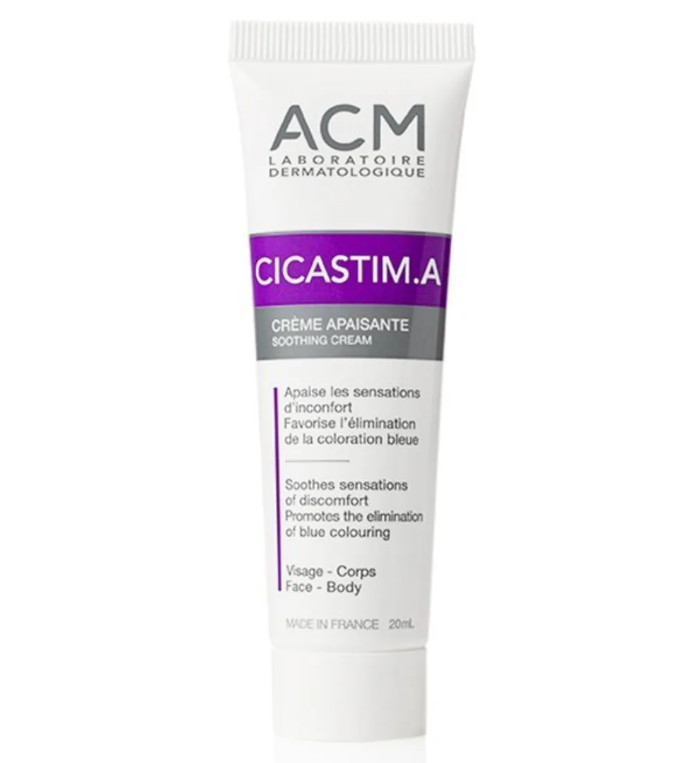 Tube de cicastim creme apaisante ACM 20 ml, soin local pour peau marquée, disponible sur uPara Maroc