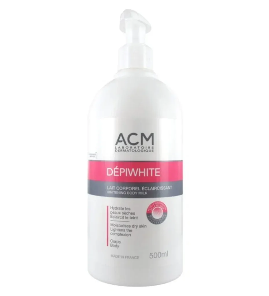 ACM Dépiwhite lait éclaircissant – 500 ml, soin anti-taches corps, disponible sur uPara Maroc