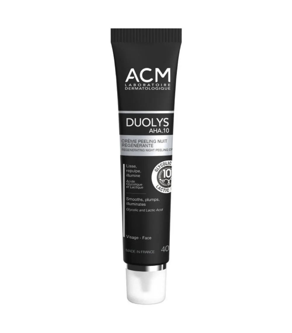 Duolys aha 10 creme ACM, crème peeling nuit régénérante 50 ml, disponible sur uPara Maroc