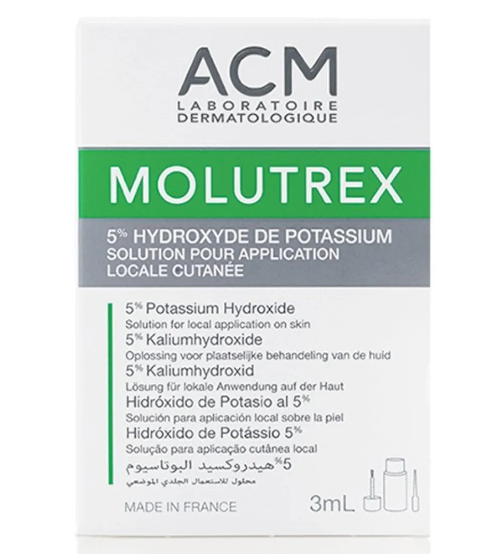 Flacon ACM molutrex solution 3 ml pour application locale cutanée, disponible sur uPara Maroc