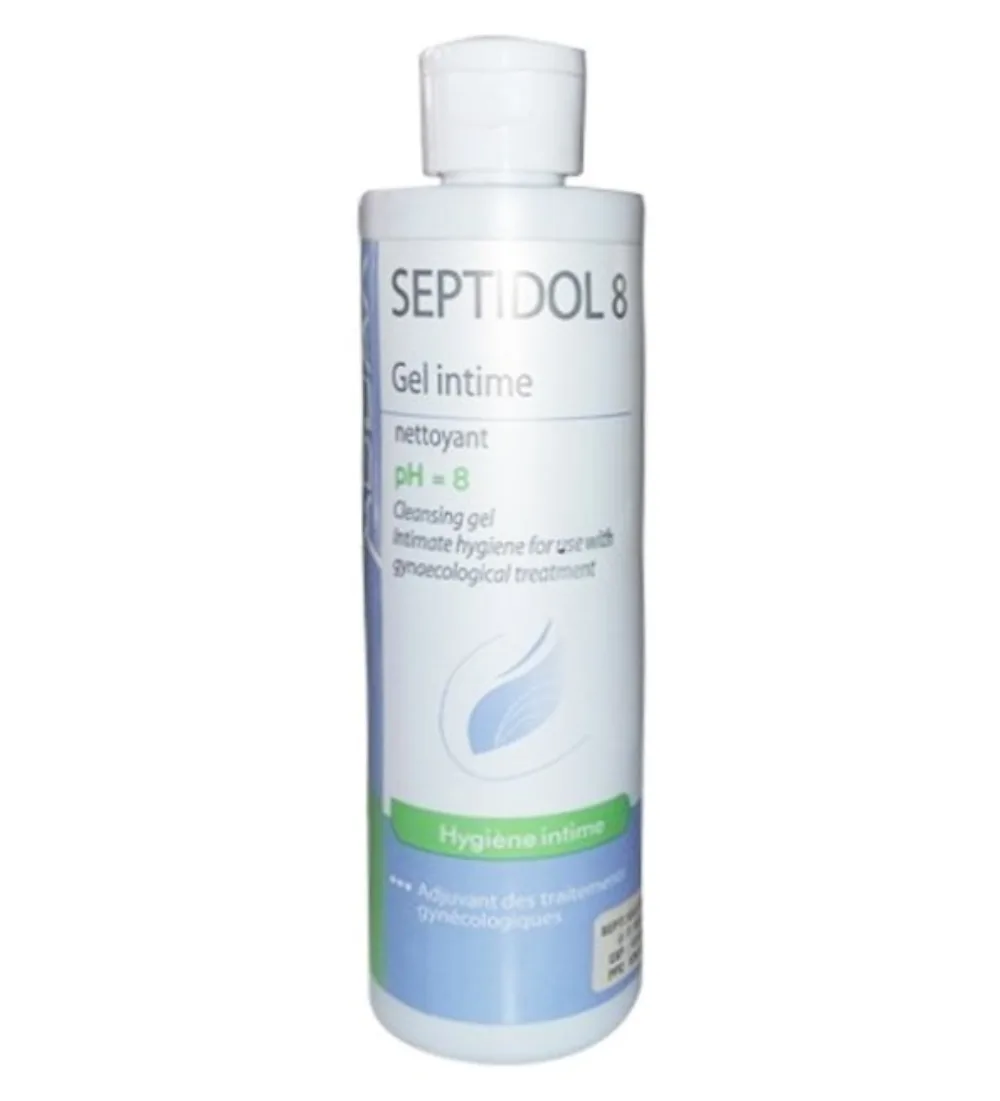Flacon Addax Septidol gel intime pH8 de 250 ml, gel lavant sans savon pour la toilette intime, disponible sur uPara Maroc