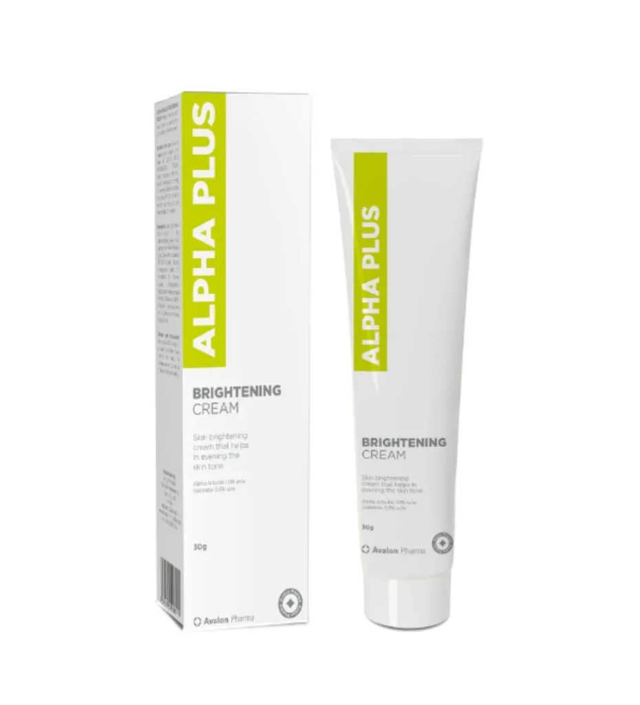 Alpha Plus Brightening Cream 30g, anti-taches et dépigmentant visage, disponible sur uPara Maroc