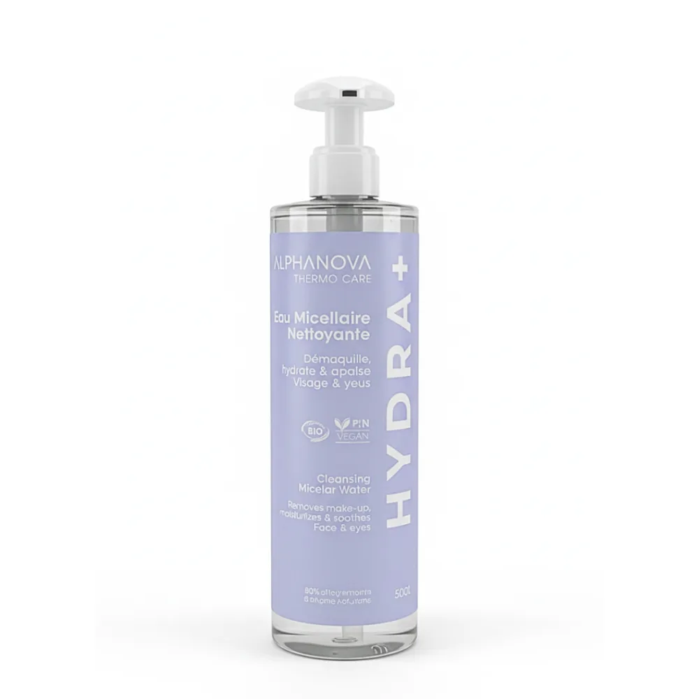 Alphanova Hydra+ Eau Micellaire Nettoyante 400ml, démaquillant, disponible sur uPara Maroc