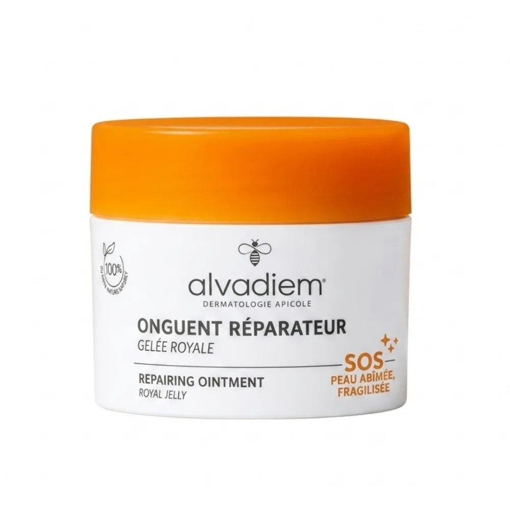 Pot Alvadiem onguent reparateur 50 ml à la gelée royale et à l'huile d'olive pour peaux très sèches, disponible sur uPara Maroc
