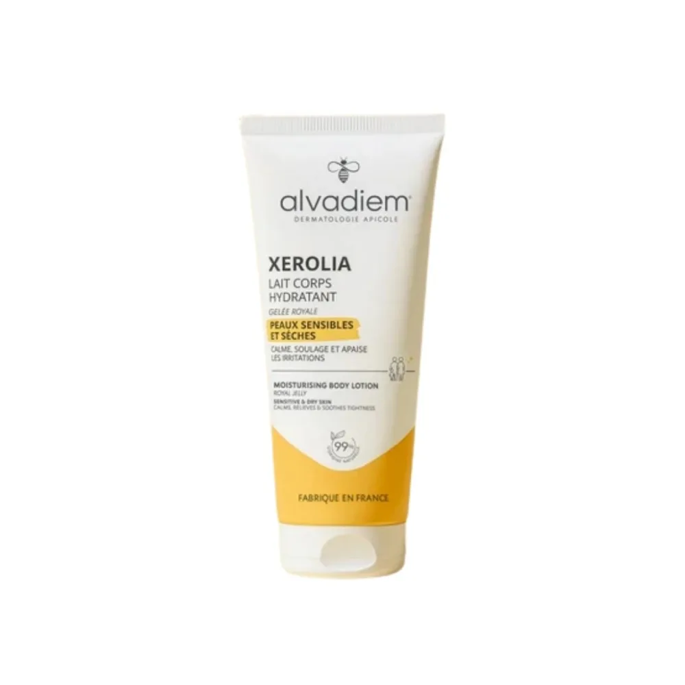 Xerolia lait corps hydratant Alvadiem 200 ml, soin pour peau sèche et sensible, disponible sur uPara Maroc