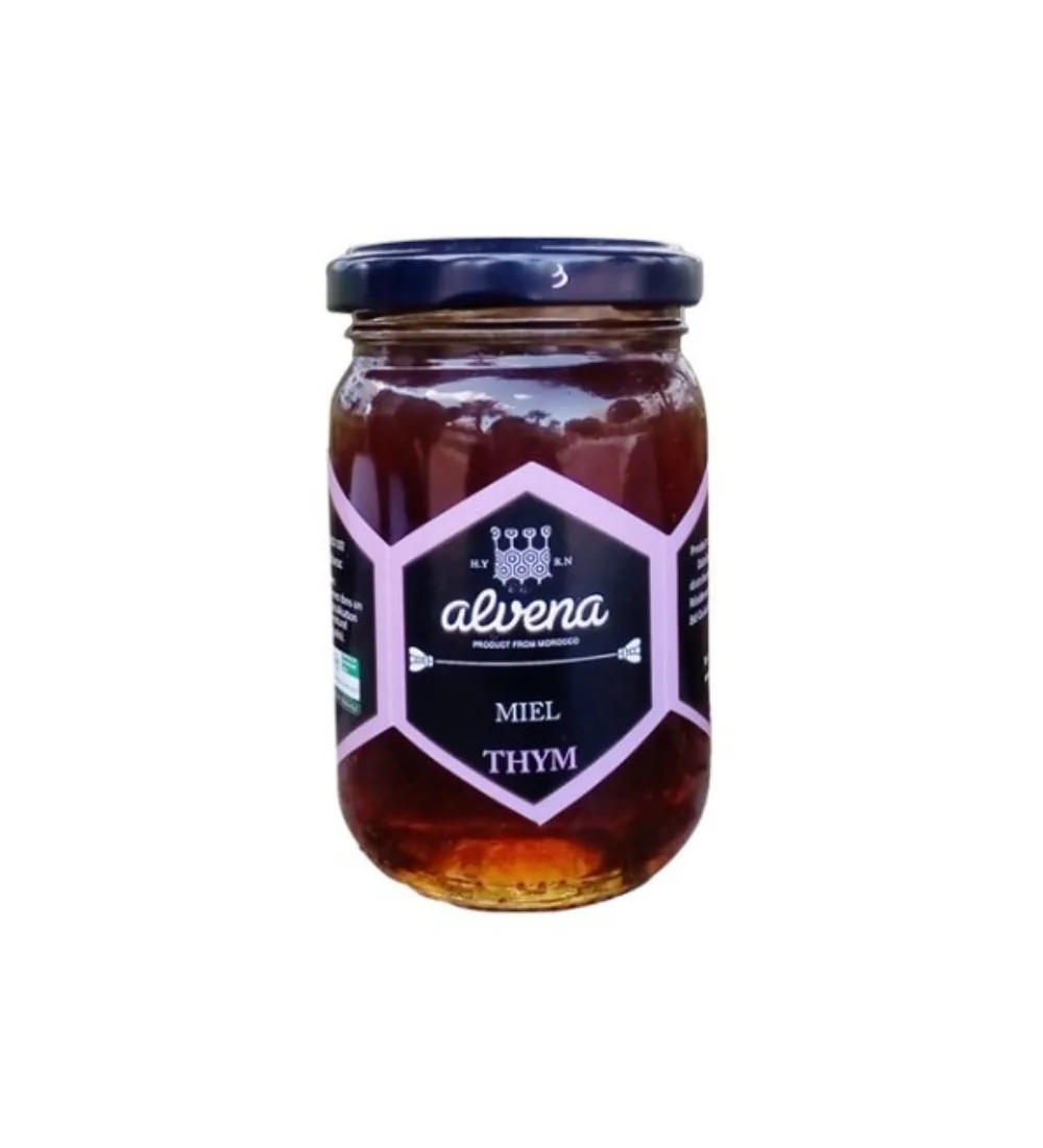 Pot de miel thym Alvena 250 g, miel monofloral marocain, disponible sur uPara Maroc