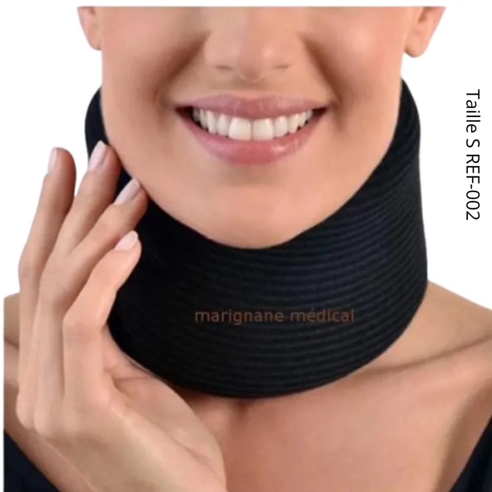 Collier cervical mousse noir Annafix taille Small, orthèse de maintien de la nuque, disponible sur uPara Maroc