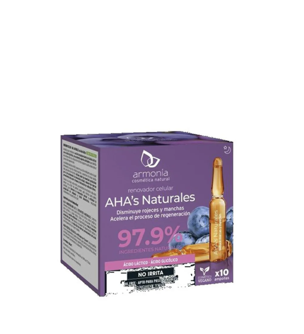 Coffret de dix monodoses ampoule aha naturales de la marque Armonia, disponible sur uPara Maroc