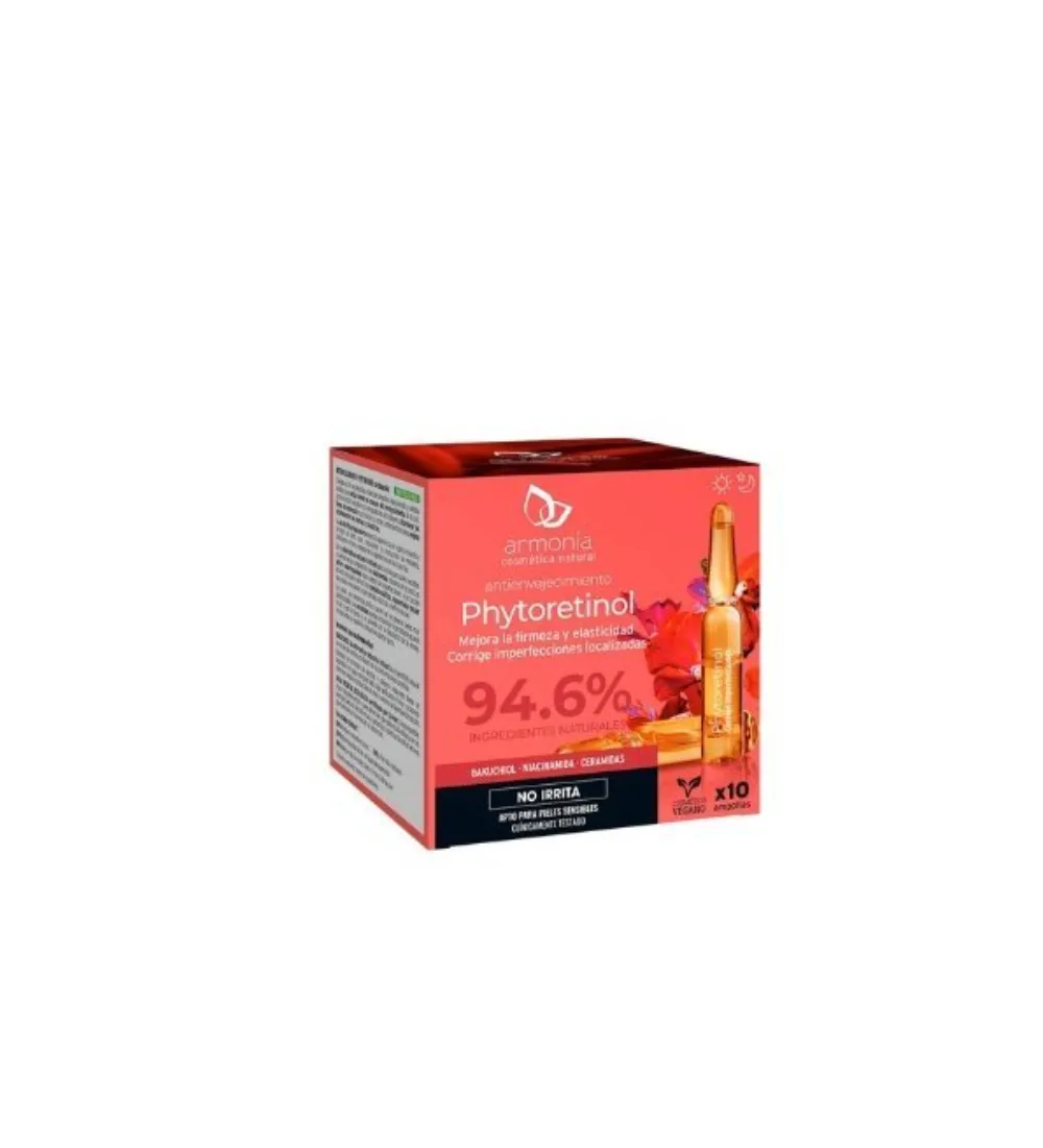 Coffret ampoule phytoretinol Armonia, 10 monodoses de 2 ml pour le visage, disponible sur uPara Maroc