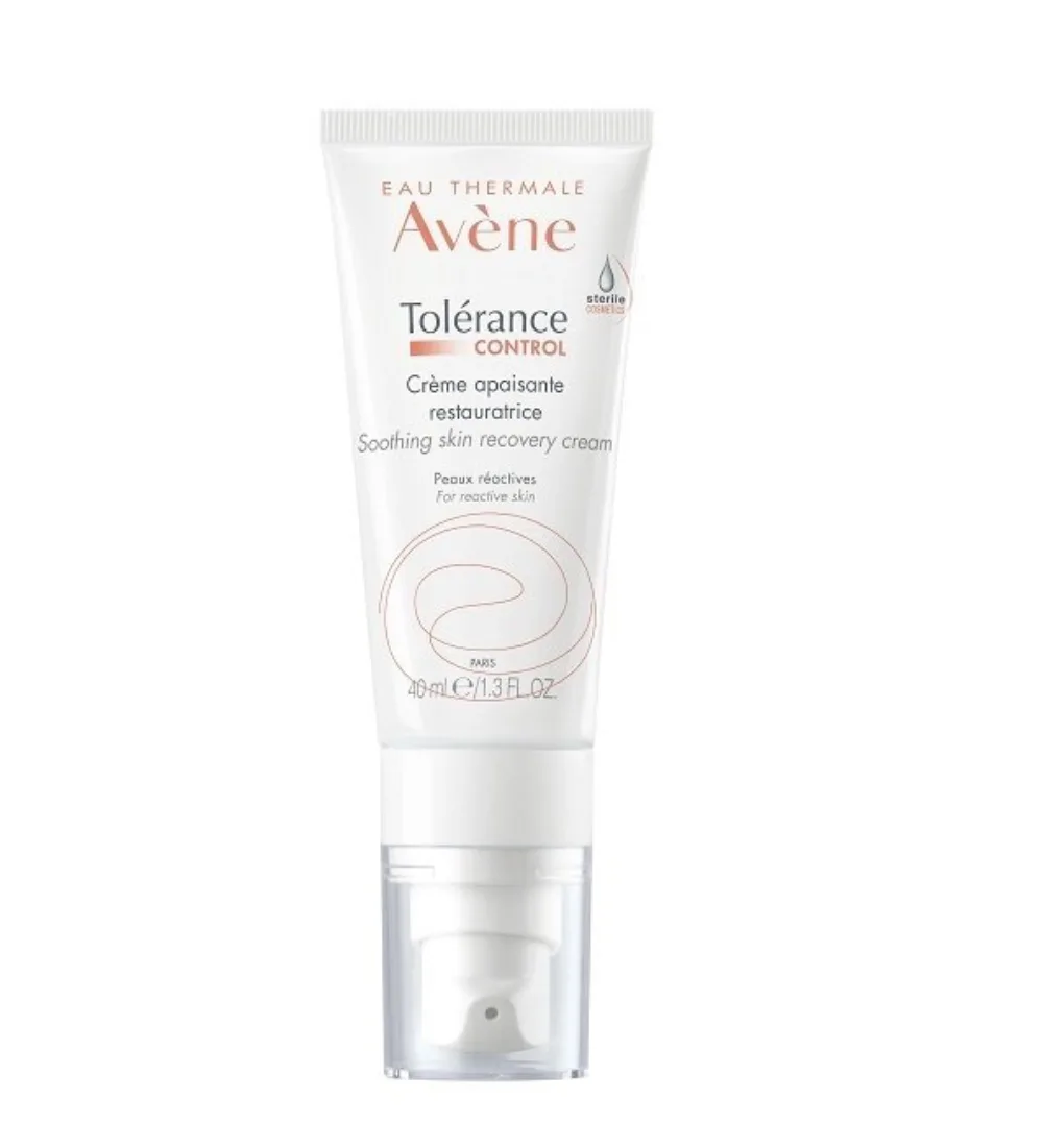 Tube d'eau thermale avene tolerance CONTROL crème apaisante restauratrice 40 ml, disponible sur uPara Maroc
