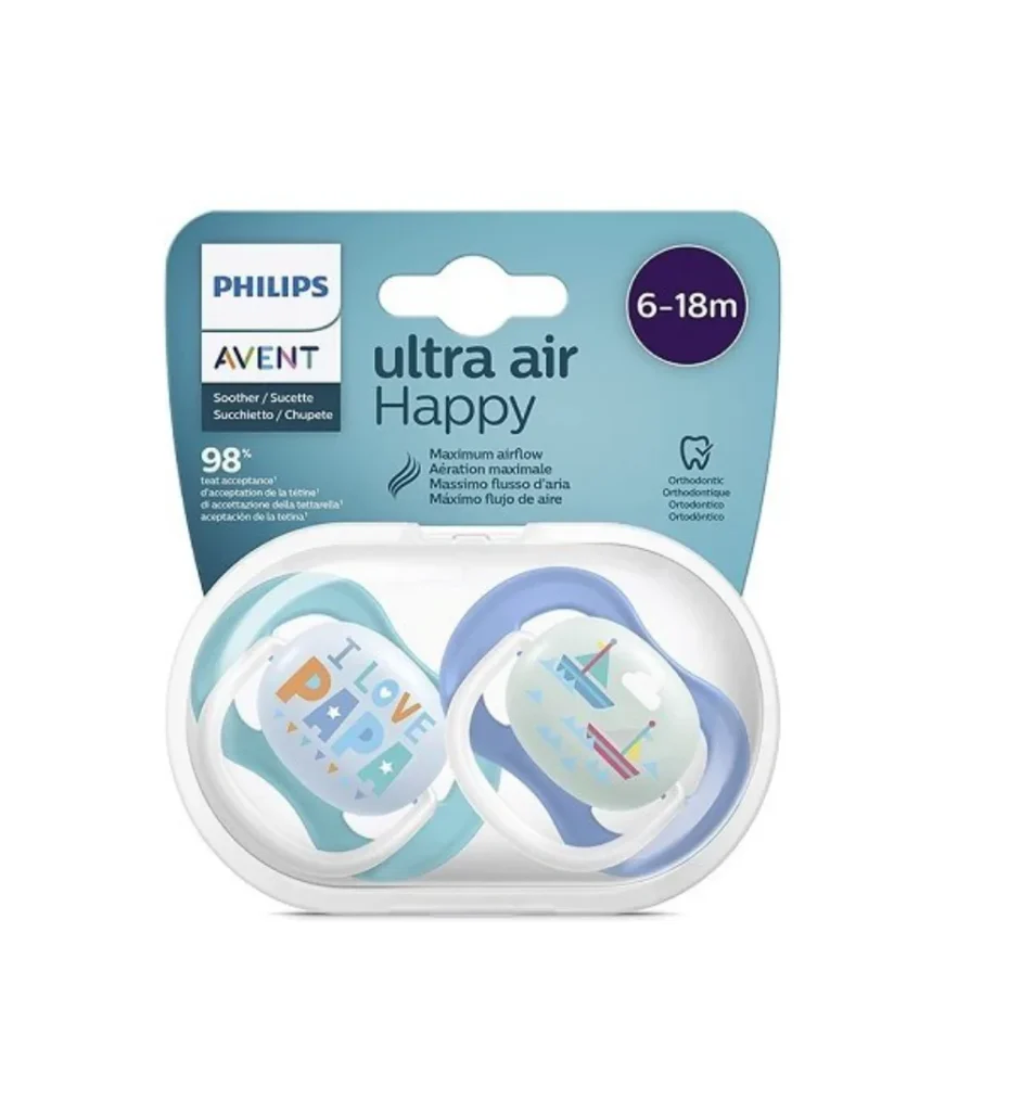AVENT Sucette Ultra Air 6-18Mois – Garçon, puériculture, disponible sur uPara Maroc