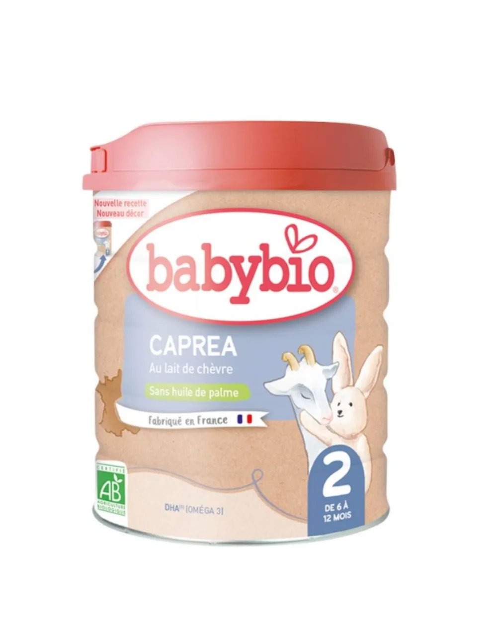 Boîte de caprea 2 lait chevre Babybio 800 g, lait de suite en poudre, disponible sur uPara Maroc