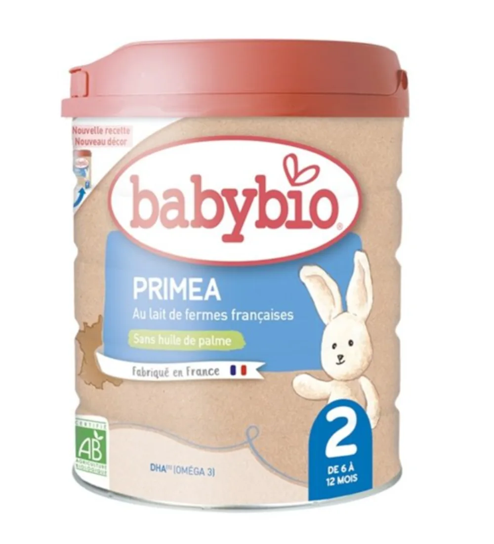 Babybio Primea 2, lait 2eme age boites de 800 g pour bébé dès six mois, disponible sur uPara Maroc