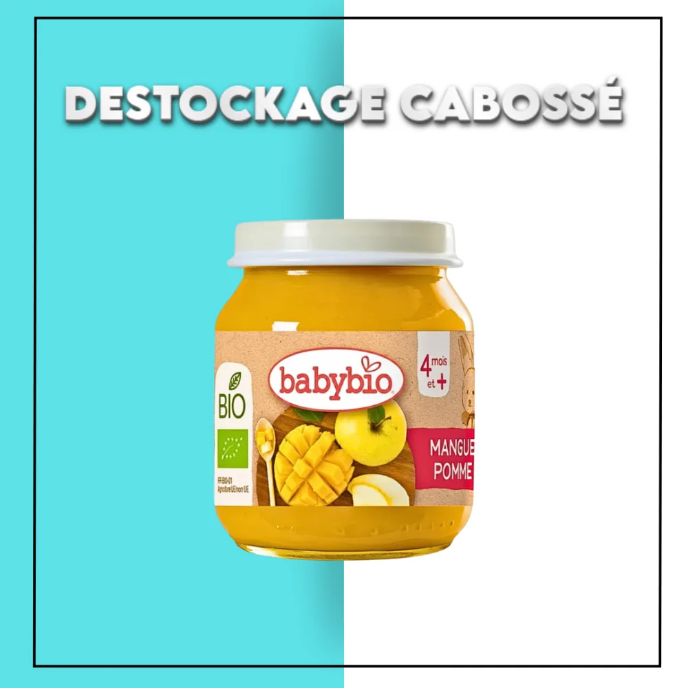 Babybio petit pot mangue pomme 130 g, purée de fruits bio pour bébé dès 4 mois, disponible sur uPara Maroc