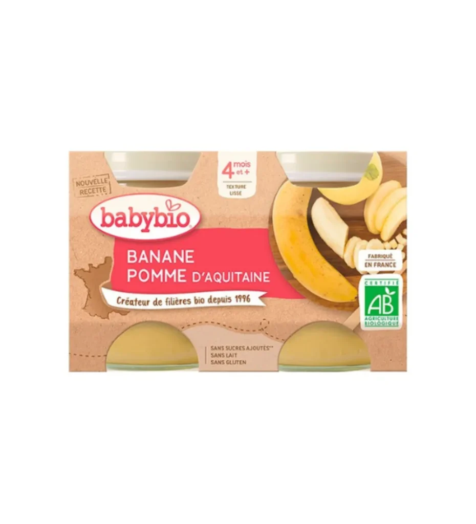 BABYBIO PETIT POT POMME BANANE 2 x 130G, santé et bien-être, disponible sur uPara Maroc