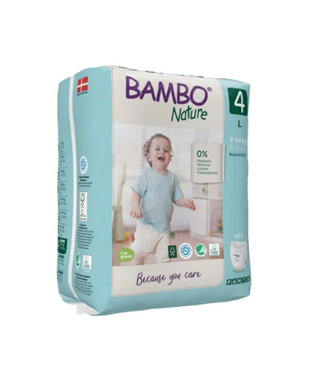 Bambo Nature culotte d apprentissage t4 taille L 7-14 kg en paquet de 20, disponible sur uPara Maroc