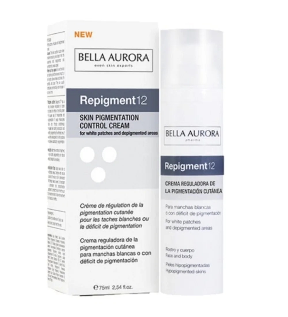 Flacon Repigment 12 Bella Aurora 75 ml, soin ciblé pour les zones de peau plus claires, disponible sur uPara Maroc
