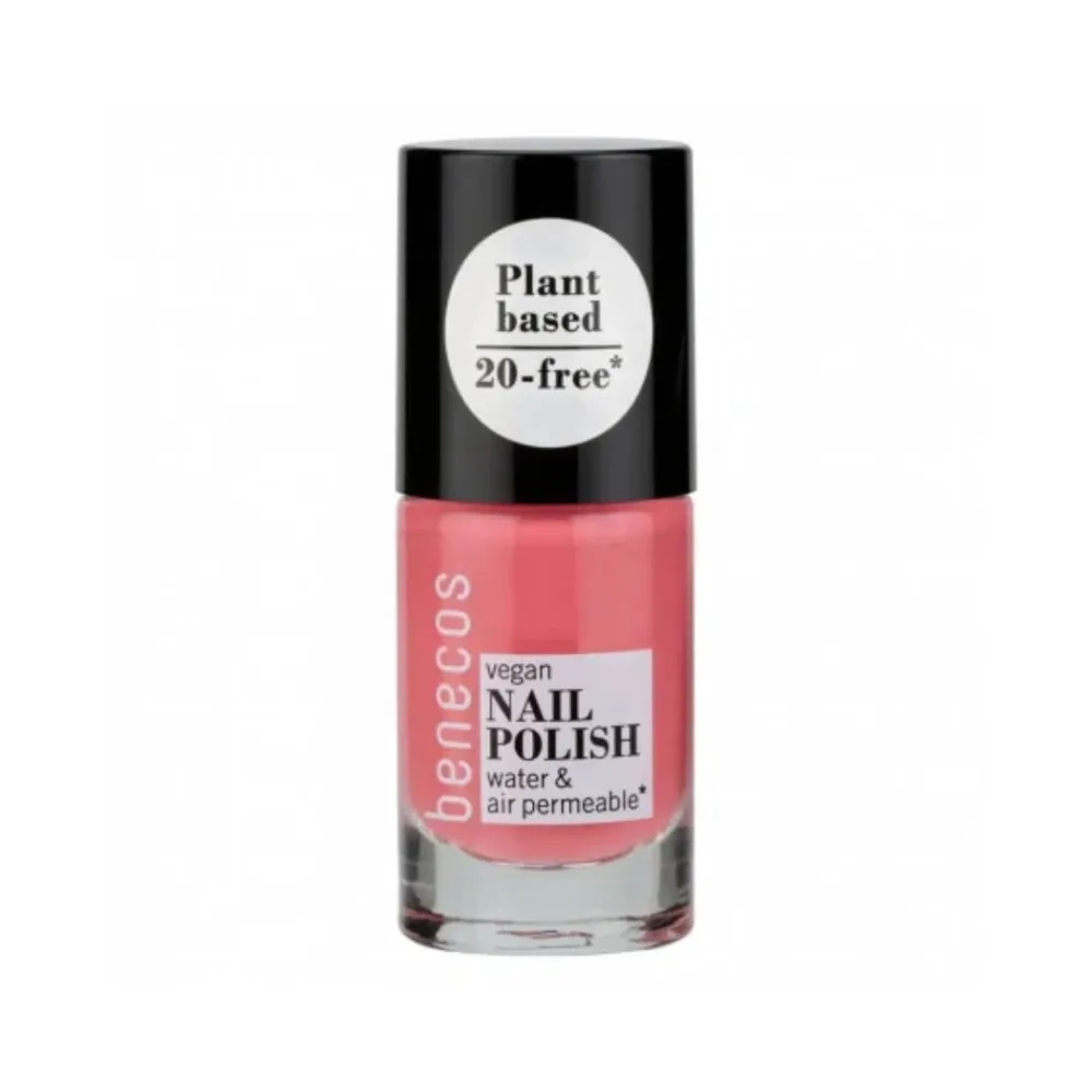 Flacon de nail polish peach sorbet Benecos 5 ml, vernis à ongles teinte pêche, disponible sur uPara Maroc