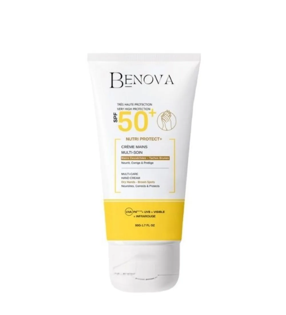 BENOVA Nutri Protect +Crème Mains Spf50, réparation mains, disponible sur uPara Maroc