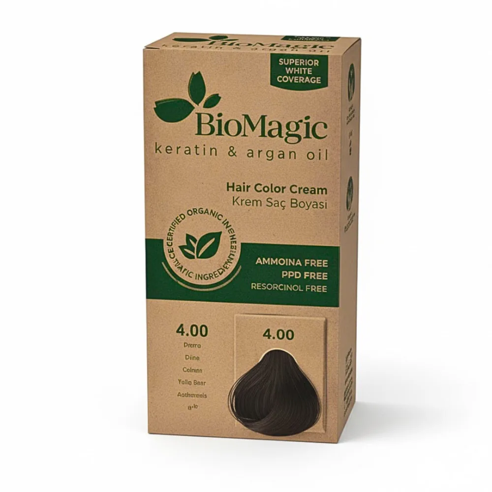 Biomagic Color Cream 4/00 Chatain, coloration et soins pour cheveux colorés, disponible sur uPara Maroc