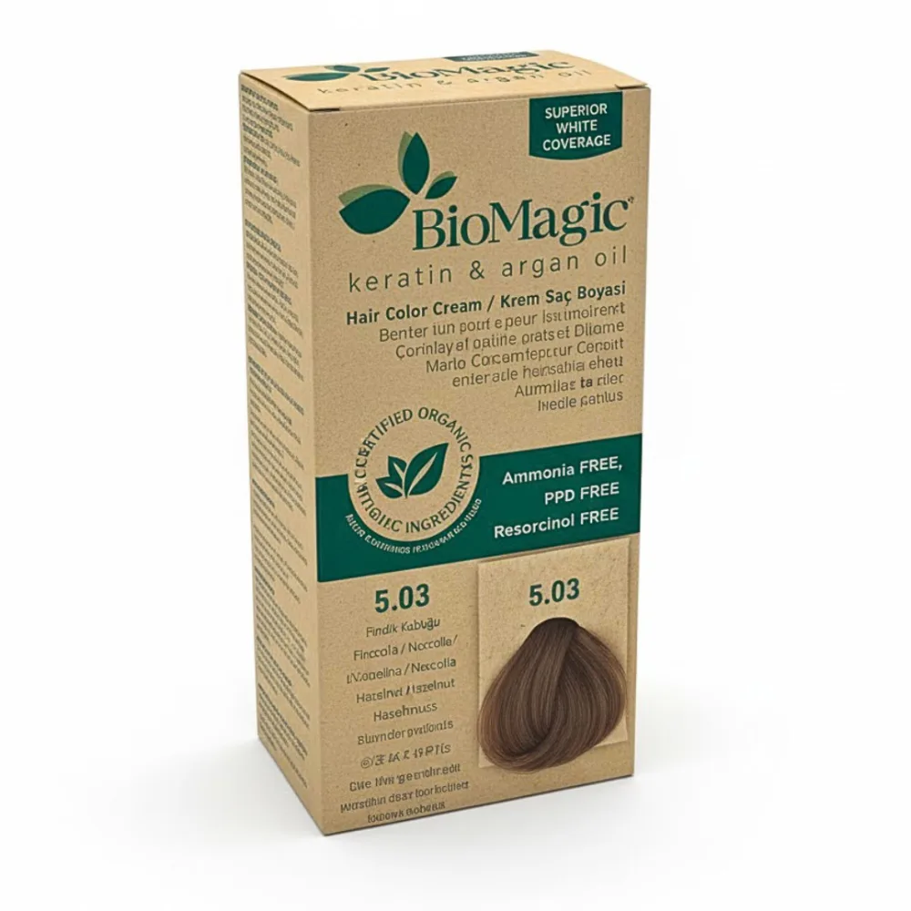 Biomagic Color Cream 5/03 Chatain Clair Natr Dore, coloration et soins pour cheveux colorés, disponible sur uPara Maroc