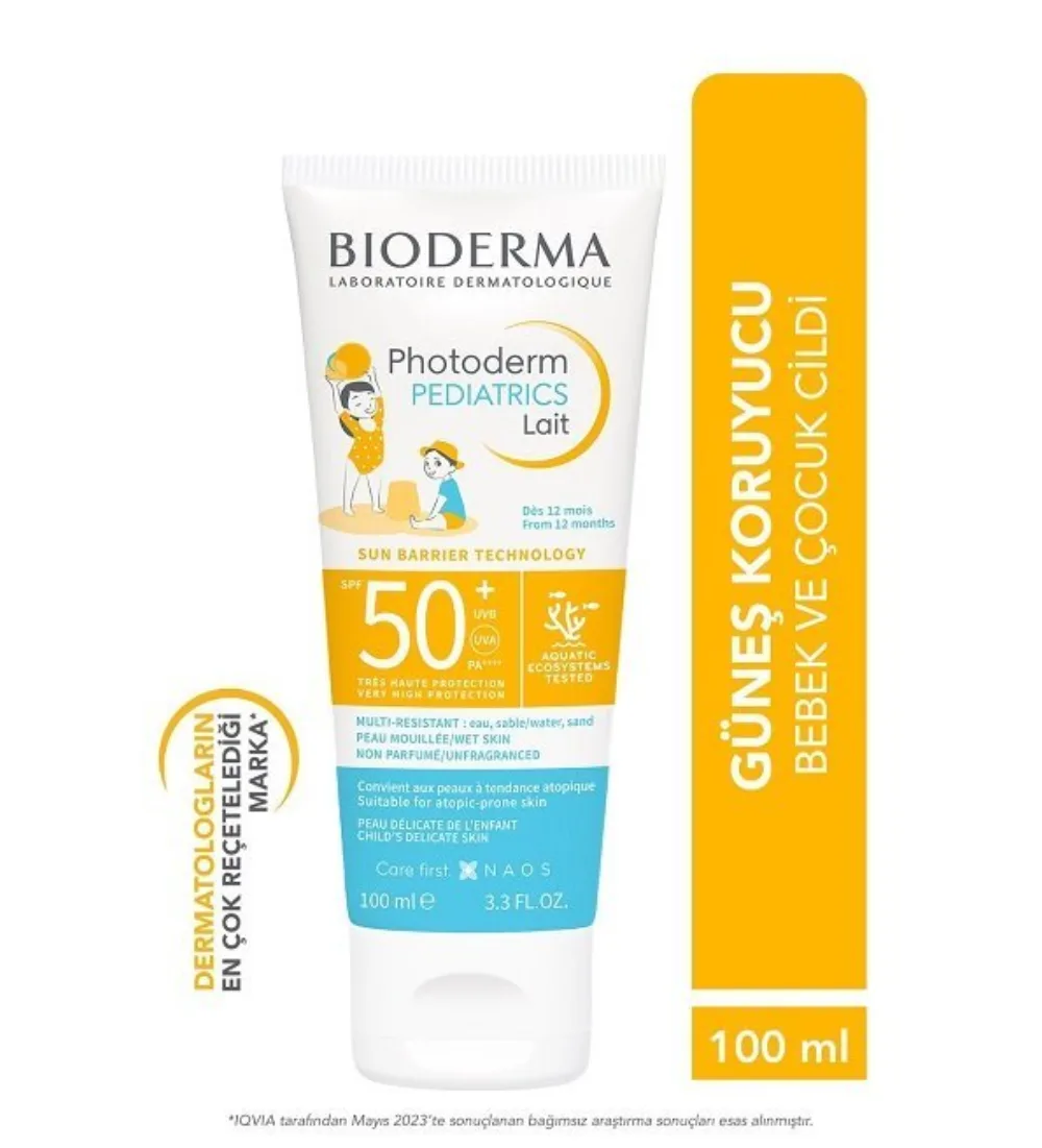 Bioderma photoderm lait solaire Pediatrics SPF50+ 100 ml pour enfants, disponible sur uPara Maroc