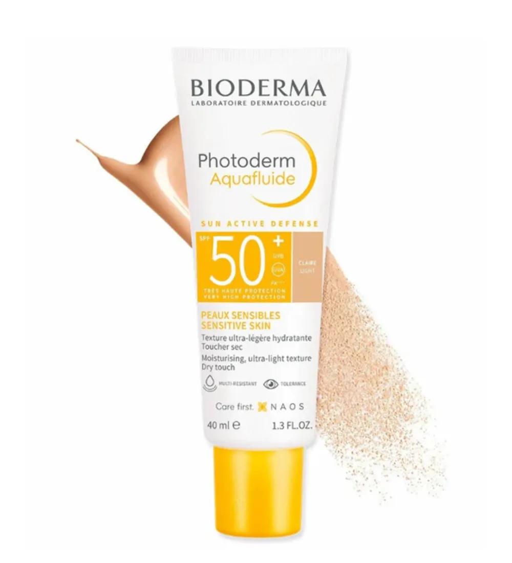 Bioderma photoderm max aquafluide teinte Claire SPF 50+ 40 ml, protection solaire visage disponible sur uPara Maroc