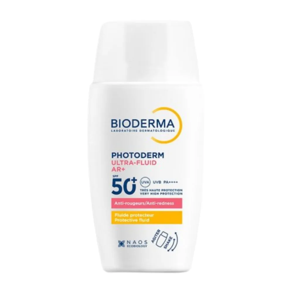 Bioderma photoderm ultra fluid AR+ SPF 50+ 40 ml, fluide solaire visage très haute protection, disponible sur uPara Maroc